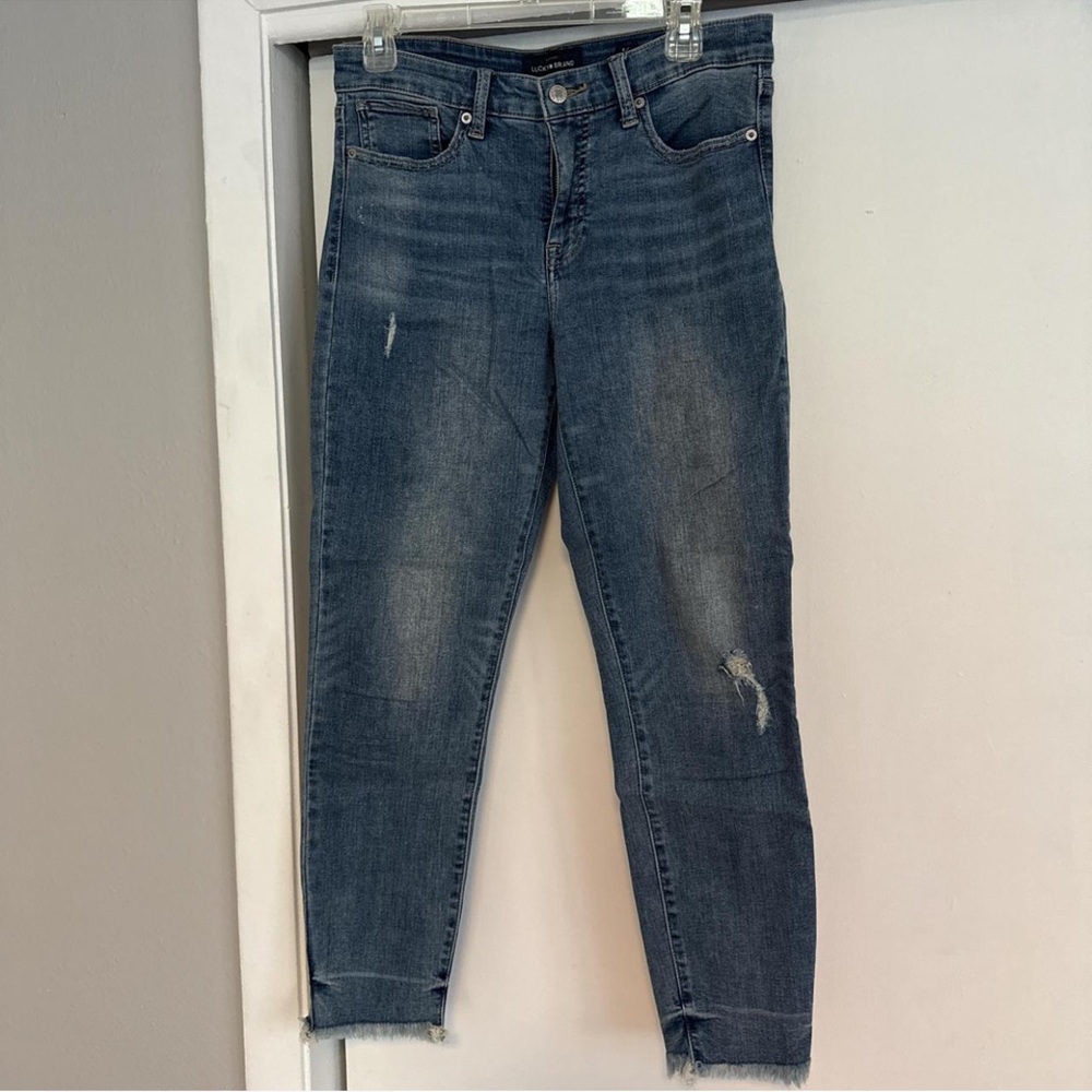 Lucky Brand Distressed Blue Ankle Jeans